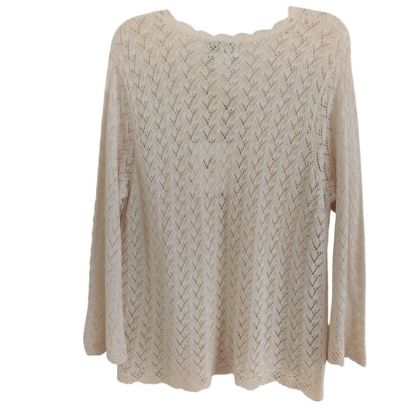 April Cornell New Vintage 1990's Crochet Lace Knit Cardigan Sweater Size XL - Picture 8 of 12